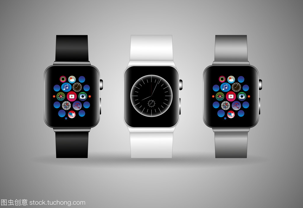 智能手表与 smartwatch 界面的几个颜色选项